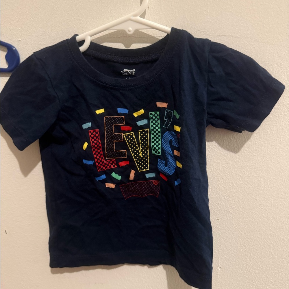 Levi's Navy Kids' Short-Sleeve Tee with Multicolor Logo